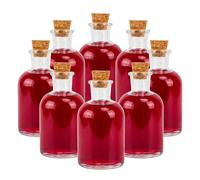 Bottigliette in vetro da 150 ml con tappo in sughero per olio/aceto, set 8 pz