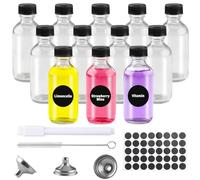 Bottigliette per Liquori Mini, Mezzar 12pcs 60ml Bottiglia per Bevande Trasparente Bottiglie Vuote Riutilizzabili per Olio, Sciroppo, Birra, Succo e Vino