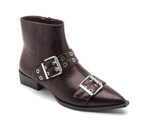 Bottines à Boucles Métalliques - Stile Rock Chic Ces bottines e pointy avec sangles e boucles argentée e rock chic à vos tenues. Il loro design strutturato e dettagli metallici in un carattere unmodèl