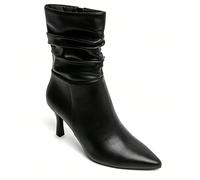 Bottines à talon aiguille avec tige plissée - Eleganza chic in simili daim et cuir È il momento perfetto per toccare i tuoi piedi, i tuoi piedi stanno imbottigliando, sei in forma, sei in forma, è sil