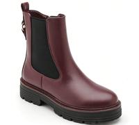 Bottines chelsea à semelle crantée, empiècements élastiques et boucle decorative à l'arrière. Un essentiel chic e confortevole per l'automne-hiver. Ces bottines chelsea à semelle épaisse combinando el