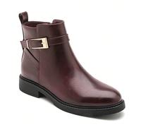 Bottines courteous femme bride et boucle dorée - cuir synthétique élégant disponibile in noir, bruna, cammello e bordeaux È un tocco chic e intemporaneo, un imbottigliamento cortese, un abbinamento pe