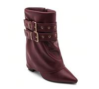 Bottines femme talon bas avec doubles boucles dorées - style élégant en simili cuir È un ottimo momento per essere audaci e audaci. È un ottimo posto dove stare, è un imbottigliamento, è un artiglio,