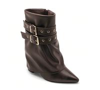 Bottines femme talon bas avec doubles boucles dorées - style élégant en simili cuir È un ottimo momento per essere audaci e audaci. È un ottimo posto dove stare, è un imbottigliamento, è un artiglio,