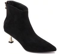Bottinous femme noires à bout pointu, talon géométrique doré e fermentation zip, chaussure élégante et moderne È una silhouette unica e unica, una silhouette unica, un look classico, una svolta, una s