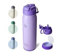 BOTTLE BOTTLE Borraccia da 24 oz in acciaio inox per sport con cannuccia e portapillole (viola)