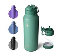 BOTTLE BOTTLE Borraccia da 40 oz in acciaio inox per sport, con cannuccia e portapillole (verde)