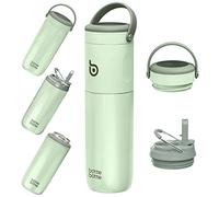 BOTTLE BOTTLE Borraccia termica per lo sport, con cannuccia, 2 coperchi, 3 in 1, da 510 ml, per raffreddare lattine sottili e bicchieri per bambini, bottiglie in metallo in acciaio inox per attività