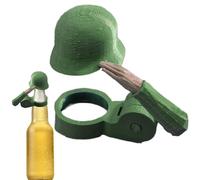 Bottle Caps, Fun Salute Soldier Beer Helmet, Reusable Dustproof Protectors, Novelty Cap for Veterans, Soldiers, Crafts, BBQ & Party Bar