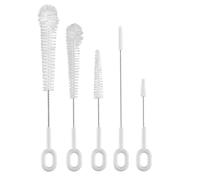 Bottle Cleaning Brush - 5 Flexible Scrubber Tools, Multi-Purpose Cup Cleaner | Water Bottle And Nipple Brush Kit For Deep Reach Juicers Lids Straws Breast Pumps Collectors