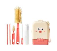 Bottle Cleaning Kit, Portable Washing Set with Storage Case, Foldable Scrubber and Vertical Drying Rack, Compact Travel Necessity for Feeding, Camping, Kitchen, Beach, Airplane