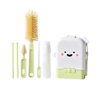 Bottle Cleaning Kit, Portable Washing Set with Storage Case, Foldable Scrubber and Vertical Drying Rack, Compact Travel Necessity for Feeding, Camping, Kitchen, Beach, Airplane