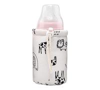 Bottle Cooler Bag - Insulated Sleeve Holder 7x7x15cm, Feeding Bottle Cover | Thermal Insulation Warm Retention Protection Carrier Adjustable Strap Portable Storage Solution Soft Fabric Design Comfort