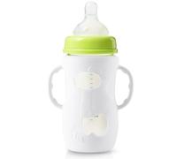 Bottle Cover - Drop-Resistant Silicone Sleeve With Double Handles, Elastic Bottle Protector For And Kids, Easy-Grip Feeding And Nursing Accessory For Home Travel Use