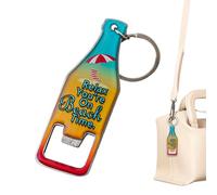 Bottle Opener, Can Opener Keychain, Magnetic Back Tool with 2.5 Inches Length, Compact Beach Keyring for Travel, Pocket, Hiking, Fridge, Camping, Bar, Men, Women, Presents, Adult, Blue