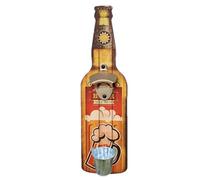 Bottle openerWall Mounted - 11.42x7.48in Kitchen Bar Tool, Vintage Beer Opener, Portable Duraable Metal Hanging opener| Cap Collector Catcher Wall Mounted Beer Bottle openerfor Home Garage Entertai