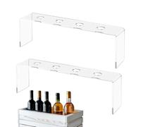 Bottle Plug Rack - Space Preferences, Trasparente Multi Level Shelving, Quad Slot Countertop Support, Solid Accessory Case Base, Stabile Secure Design | for Modern Bookshelves