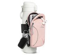 Bottle Pouch Borsa per acqua con supporto per telefono, borsa per bottiglia d'acqua con tasca per carte, chiavi, portafoglio, accessori per bottiglia sportiva per uomo e donna, Rosa, 1 Pack