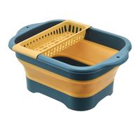 Bottle Washing Basin, Foldable Multiuse Camp Sink with Drain Plug, Compact Design, Versatile Cleaning Solution for RV Kitchen Fruit Vegetable Laundry Farm Outdoor Activities