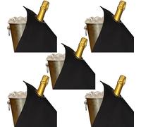 BOTTLECLOTHS - Classic Collection, Panni per Bottiglie con Anello in Metallo per Secchielli del Ghiaccio, Cotone, 42 cm, Foro Angolare (Nero con Anello in Metallo Carbone , Confezione da 5)