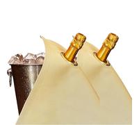 BOTTLECLOTHS - Classic Collection, Panni per Bottiglie con Anello in Metallo per Secchielli del Ghiaccio, Cotone, 42 cm, Foro Angolare (Oro con Anello in Metallo Dorato, Confezione da 2)