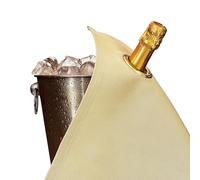 BOTTLECLOTHS - Classic Collection, Panno per Bottiglie con Anello in Metallo per Secchielli del Ghiaccio, Cotone, 42 cm, Foro Angolare (Oro con Anello in Metallo Dorato, Confezione da 1)