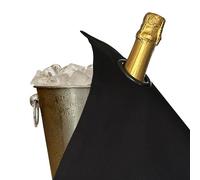 BOTTLECLOTHS - Classic Collection, Panno per Bottiglie con Anello in Metallo per Secchielli del Ghiaccio, Cotone, 42 cm, Foro Angolare (Nero con Anello in Metallo Carbone , Confezione da 1)