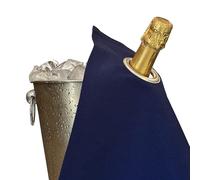 BOTTLECLOTHS - Classic Collection, Panno per Bottiglie con Anello in Metallo per Secchielli del Ghiaccio, Cotone, 42 cm, Foro Angolare (Blu Reale con Anello in Metallo Argentato , Confezione da 1)
