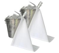 BOTTLECLOTHS - Original Collection, Panni per Bottiglie per Secchiello per il Ghiaccio, Cotone, 42 cm, Foro ad angolo, Cerchio Cucito (Bianco, Confezione da 2)