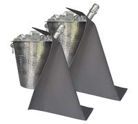 BOTTLECLOTHS - Original Collection, Panni per Bottiglie per Secchiello per il Ghiaccio, Cotone, 42 cm, Foro ad angolo, Cerchio Cucito (Platino, Confezione da 2)