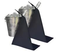 BOTTLECLOTHS - Original Collection, Panni per Bottiglie per Secchiello per il Ghiaccio, Cotone, 42 cm, Foro ad angolo, Cerchio Cucito (Nero, Confezione da 2)