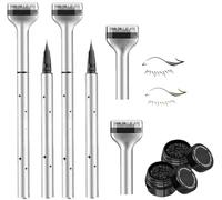 Bottom Eyelash Stamp Kit,Bottom Lash Stamp, 2 In 1 Eyeliner Bottom Lashes Stamp,Lower Eyelash Stamper with Ink, 2 Colors Waterproof & Lasting Lower Lash Stamp Set,Natural Eye Makeup Tool (Black+Brown)