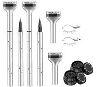 Bottom Eyelash Stamp Kit,Bottom Lash Stamp, 2 In 1 Eyeliner Bottom Lashes Stamp,Lower Eyelash Stamper with Ink, 2 Colors Waterproof & Lasting Lower Lash Stamp Set,Natural Eye Makeup Tool (Black-2 pcs)