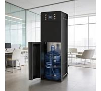 Bottom Loading Water Cooler Dispenser, 5-Level Temperature Adjustment Touch-Controlled Double-Door Water Dispenser, Selectable water volume, Water Shortage Reminder