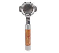 Bottomless Portafilter for E61 Coffee Machine | Stainless Steel Dual Ears Naked Portafilter | Pro Coffee Accessory for Baristas/Home Baristas/Coffee Shops (Amber Brown)