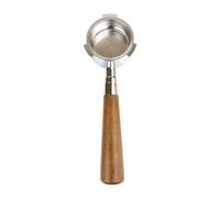 bottomless portafilter, Portafiltro for caffè senza fondo da 51 mm con manico in legno, compatibile con filtro di ricambio Delonghi Dedica EC680 EC685(Brown)