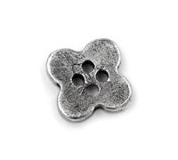 Bottone a forma di Fiore in Argento Brunito