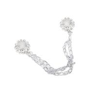 Bottone a pressione magnetico con catena di girasole da 8 pezzi for polsino dell'orlo dei pantaloni dispositivo per pantaloni, maniche(Silvery)