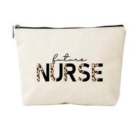 Bottone Borsa per il trucco con lettere ispiratrici stampate per le donne in finto lino da viaggio borsa organizer regalo motivazionale, Ymhzb3345