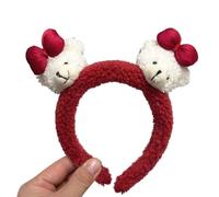 Bottone Cartoon Peluche Hairhoop Peloso Bowknot Orso Fascia Capodanno Festa Copricapo Ragazza Face Wash Fascia Bambini Divertente Copricapo
