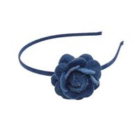 Bottone Fascia per capelli con rosa blu, per donne e ragazze, per scattare foto, coda di cavallo, frangia per capelli, fascia per capelli dolce per yoga