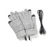 Bottone Guanti riscaldati elettrici da donna con schermo tattile USB, scaldamani lavorati a maglia, per equitazione, sci, touchscreen invernali