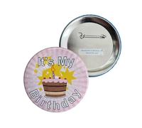 Bottone"It's My Birthday" Pink 3"