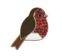 Bottone natalizio scintillante da 25 mm a forma di pettirosso, smaltato rosso e strass, per maglieria, cardigan e artigianato fai da te, lavabile a 30 °C, confezione da 2 Giddy Square