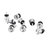 Bottone per Tracolla per Chitarra, 10 Pezzi Bottoni Regolabili Perni Terminali in Metallo Perno di Blocco Universale per Cinturino per Chitarra Elettrica Basso Ukulele (Argento)