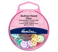 Bottone Testa Spille - Acciaio Nichelato - 46 x 0.6mm Da Hemline - Ca 50 Pezzi