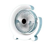 Bottone Ventilatore da scrivania per uso domestico Ventilatore USB elettrico con luce colorata Ventilatore ricaricabile 1200mAh Ventilatore silenzioso Ventilatore di raffreddamento ad aria Piccolo