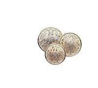 Bottoni 10 pezzi bottoni in metallo cavi intagliati fatti a mano dorati rotondi vintage camicetta giacca fibbie cucito abbigliamento decorazione 15/18/20 mm(Gold,15MM)