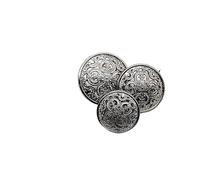 Bottoni 10 pezzi bottoni in metallo cavi intagliati fatti a mano dorati rotondi vintage camicetta giacca fibbie cucito abbigliamento decorazione 15/18/20 mm(Noir,15MM)