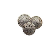 Bottoni 10 pezzi bottoni in metallo cavi intagliati fatti a mano dorati rotondi vintage camicetta giacca fibbie cucito abbigliamento decorazione 15/18/20 mm(Gold 3,18MM)